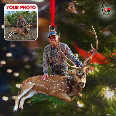 Custom Photo Deer Hunting Acrylic Ornament - Keepsake Christmas Gift, Christmas Tree Decor, Hanging Car, Keychain