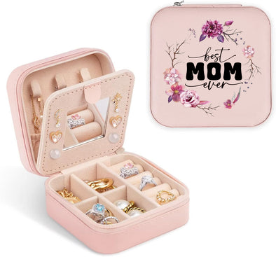 Best Mom Ever Pink Flower Jewelry Box - Mother's Day Gift For Mom