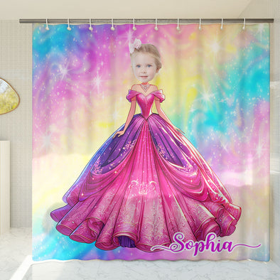 Personalized Photo My Princess Girls For Daughter Nana Shower Curtain Set