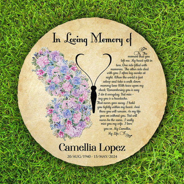 Personalized In Memory Loving Of My Life Butterfly Memorial Stone