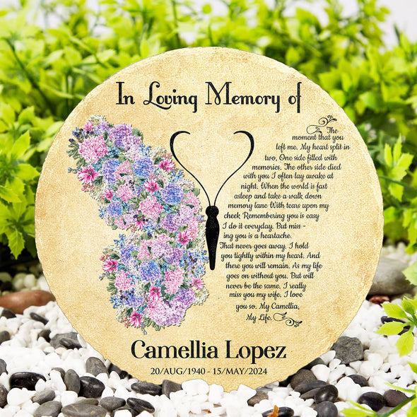 Personalized In Memory Loving Of My Life Butterfly Memorial Stone