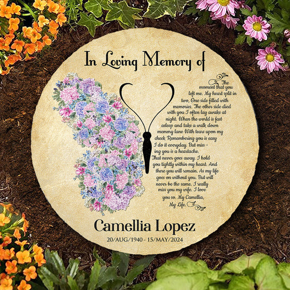 Personalized In Memory Loving Of My Life Butterfly Memorial Stone