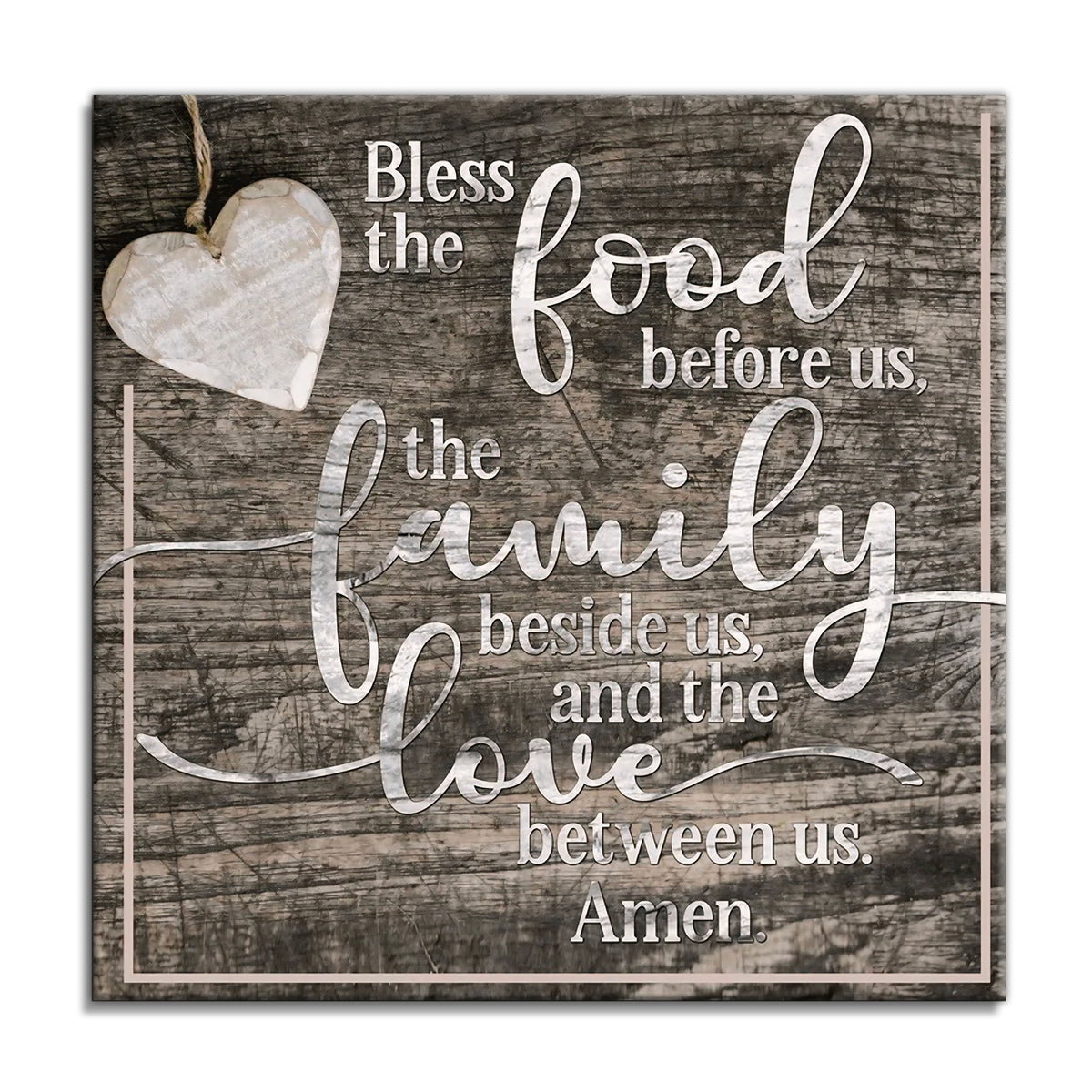 Personalized Bless The Food Tall Canvas – Custom Family Name Wall Art