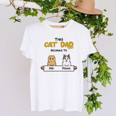 Personalized This Cat Dad Belongs To Father's Day T-Shirt