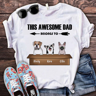 Personalized This Awesome Dad Belongs To Father's Day T-Shirt