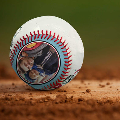 Personalized Photo Best Dad Ever Baseball Ball