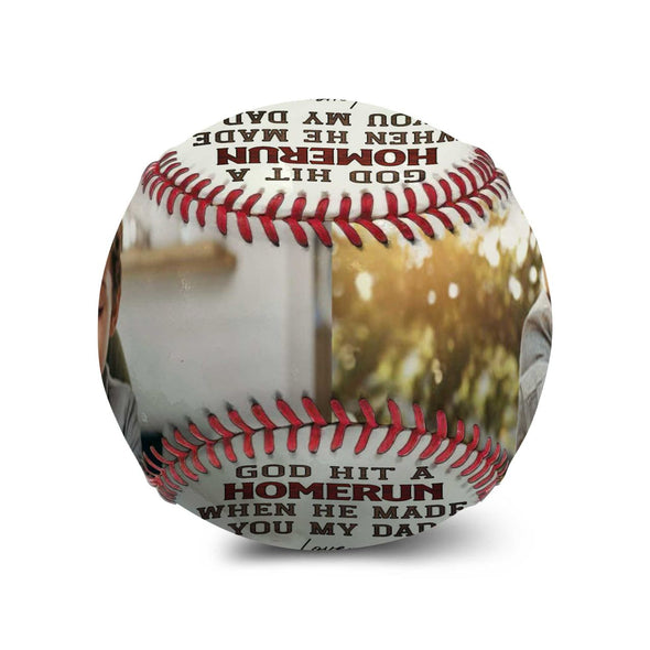 Personalized God Hit A Homerun Made You My Dad Baseball Ball