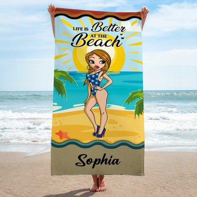 Personalized Life Is Better At The Beach Summer Beach Towel