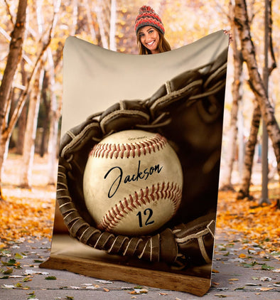 Personalized Baseball Blanket Gifts for Women Baseball Decor for Boys Room Fleece Blanket