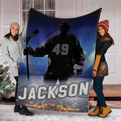 Personalized Custom Hockey Blanket with Photo Fleece Blanket