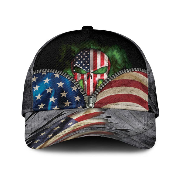 American Punisher Skull Zip Multicolor Classic Cap