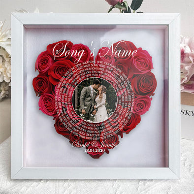 First Dance Song - Personalized Husband and Wife Flower Shadow Box