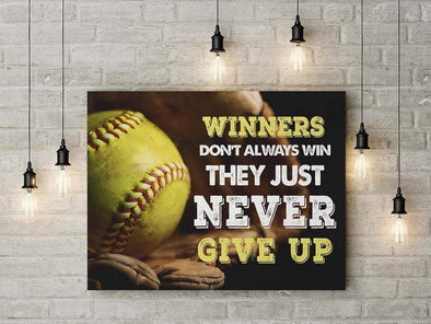 They Just Never Give Up Softball Canvas Wall Art Prints