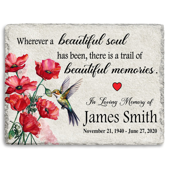 Personalized Beautiful Soul Beautiful Memories In Loving Memory Memorial Stone