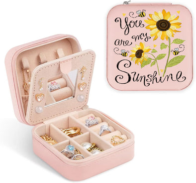 You Are My Sunshine Sunflower Jewelry Box - Birthday Gift for Women Mom Daughter Friends Female Her Teenage Girl Teacher