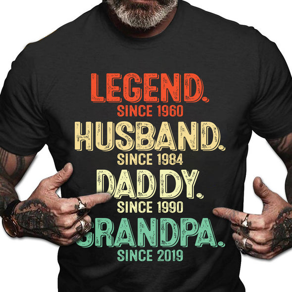 Customized Legend Husband Daddy Grandpa T-Shirt