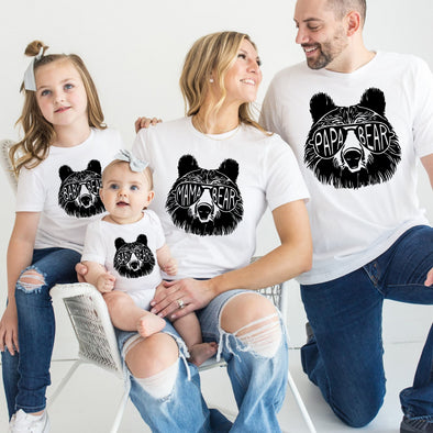 Papa Mama Baby Family Bear T-Shirt