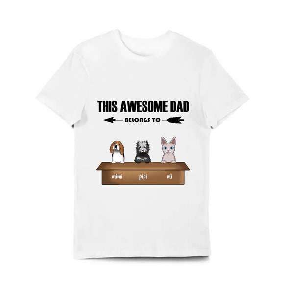 Personalized This Awesome Dad Belongs To Father's Day T-Shirt